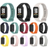 Xiaomi Redmi Band 2 ve Smart Band 8 Active Uyumlu Kırmızı Siyah Yumuşak Silikon Saat Kayışı - 4