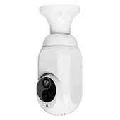 1080P K8 Model Ampul Tipi WiFi Güvenlik Kamerası Beyaz Gece Görüşlü İki Yönlü Görüş ve Hareket Algılama - 1
