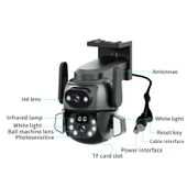 Q821 4MP Çift Lensli Zoomlu Çift Işık Kaynaklı Dış Mekan IP67 Su Geçirmez WiFi Kamera EU Priz - 12