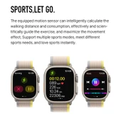 S800 Ultra Max Akıllı Bileklik 15 İnç Silikon Kordonlu Siyah Bluetooth Arama Nabız Kan Basıncı Kan Oksijen Ölçer - 5