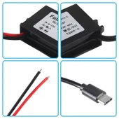 12V den 5V 3A Araç Güç Dönüştürücü DC Modül Voltaj Regülatörü 2 si 1 Arada Çift USB Dişi - 4
