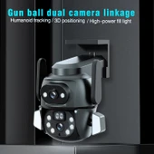 Q821 4MP Çift Lensli Zoomlu Çift Işık Kaynaklı Dış Mekan IP67 Su Geçirmez WiFi Kamera EU Priz - 2