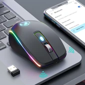 iMICE G903 Bluetooth Çift Mod 6 Tuşlu Sessiz Kablosuz Oyun Mouse Gri - 3
