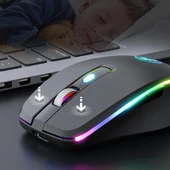 iMICE G903 Bluetooth Çift Mod 6 Tuşlu Sessiz Kablosuz Oyun Mouse Gri - 4