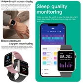 Q9 Akıllı Bileklik 2.01 İnç Su Geçirmez Akıllı Saat Siyah Altın Renk Bluetooth Arama Nabız Kan Basıncı Kan Oksijen Ölçer - 9