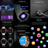 GT4 Akıllı Bileklik 1.53 İnç Akıllı Saat Siyah Bluetooth Arama NFC Nabız Ölçer - 8