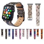 Apple Watch Deri Kordon Yılan Derisi Desenli Mor 42mm 44mm 45mm - 7