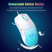 HXSJ S500 Kablolu Oyun Mouse Pembe 3600 DPI Renkli Işıklı 1.5 Metre Kablo - 12