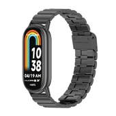 Xiaomi Mi Band 8 9 9 NFC Uyumlu Mijobs Bambu Tokalı Siyah Paslanmaz Çelik Saat Kayışı - 1