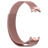 Xiaomi Mi Band 8 Milanese Metal Saat Kayışı Gül Pembe - 3