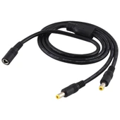 8A 5.5 x 2.5mm 1den 2ye Dişi Erkek DC Güç Bölücü Adaptör Kablosu 70cm Siyah - 2
