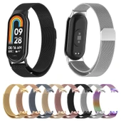 Xiaomi Mi Band 8 Milanese Metal Saat Kayışı Gül Pembe - 5