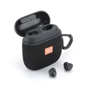 TG809 2si1 Arada Taşınabilir Kablosuz Hoparlör ve Mini TWS Bluetooth Kulaklık Siyah - 1