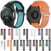 22mm Siyah Gri İki Renkli Silikon Spor Saat Kayışı Xiaomi Mi Watch Color Uyumlu - 11