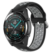 22mm Siyah Gri İki Renkli Silikon Spor Saat Kayışı Xiaomi Mi Watch Color Uyumlu - 1