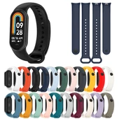 Xiaomi Mi Band 8 Paslanmaz Çelik Toka Silikon Saat Kayışı Gece Mavisi - 6