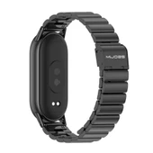 Xiaomi Mi Band 8 9 9 NFC Uyumlu Mijobs Bambu Tokalı Siyah Paslanmaz Çelik Saat Kayışı - 3