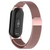 Xiaomi Mi Band 8 Milanese Metal Saat Kayışı Gül Pembe - 2