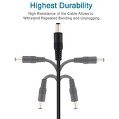 8A 5.5 x 2.1mm Dişi Erkek DC Güç Uzatma Kablosu 3 Metre Siyah - 5