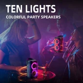 Hopestar Party200 Mini Taşınabilir Bluetooth Hoparlör Gri RGB Işıklı - 8