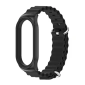 Xiaomi Mi Band 6 5 4 3 Uyumlu Siyah Silikon Nefes Alabilir Saat Kayışı - 2