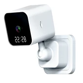DP27 1080P Saat Priz Kartlı WiFi Kamera Beyaz EU Fiş Destekli İki Yönlü Sesli Görüşme ve Mobil İzleme - 1