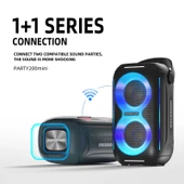Hopestar Party200 Mini Taşınabilir Bluetooth Hoparlör Gri RGB Işıklı - 3
