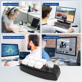 Bluetooth Kablosuz RGB Mekanik Programlanabilir Oyun Klavyesi 6 Tuş 1 Döner Düğme Beyaz - 6