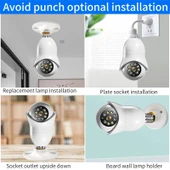DP31 2.0MP HD Ampul WiFi Güvenlik Kamerası Hareket Algılama Gece Görüşü Çift Işık Kaynağı Beyaz - 7