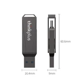 Lenovo Thinkplus MU252 USB 3.1 ve USB-C Tip C Flash Bellek 128GB Siyah - 4