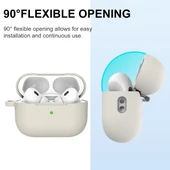 AirPods Pro 2 Kalınlaştırılmış Tek Parça Darbeye Dayanıklı Kulaklık Kılıfı Off White - 2