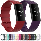 Fitbit Charge 3 3 SE 4 Uyumlu Kırmızı TPU Kayış S Beden - 8
