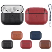 AirPods Pro 2 Deri Kablosuz Kulaklık Koruyucu Kılıf Siyah Askılı - 2