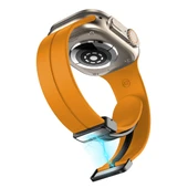 Sarı Renkli Manyetik Tokalı Silikon Apple Watch Kayışı Ultra 49mm Seri 8 7 45mm SE 2 6 5 4 44mm Uyumlu - 4