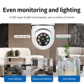 A6 2MP HD Ampul WiFi Kamera Hafıza Kartı Olmadan Hareket Algılama İki Yönlü Ses Gece Görüşü - 9