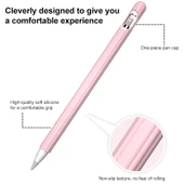 Apple Pencil 2 Uyumlu Çizgili Sıvı Silikon Kalem Kılıfı İki Uç Kapaklı Gece Mavisi - 5