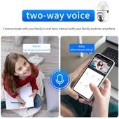 A6 2MP HD Ampul WiFi Kamera Hafıza Kartı Olmadan Hareket Algılama İki Yönlü Ses Gece Görüşü - 6
