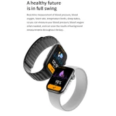 Watch 8 Max 1.85 İnç Kablosuz Şarj Bluetooth Arama NFC Akıllı Saat Gri - 10