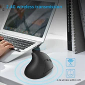 X10 2.4G Kablosuz Şarjlı Dikey Ergonomik Oyuncu Mouse Siyah - 7