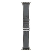Apple Watch Deri Kayış Tek Tur Gri 42mm-49mm Uyumlu - 1