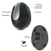 X10 2.4G Kablosuz Şarjlı Dikey Ergonomik Oyun Mouse Gri - 5