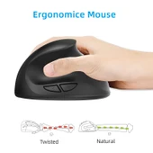 X10 2.4G Kablosuz Şarjlı Dikey Ergonomik Oyuncu Mouse Siyah - 3