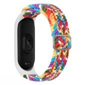 Xiaomi Mi Band 7 Ayarlanabilir Naylon Örgülü Elastik Saat Kayışı Gökkuşağı Renk - 1