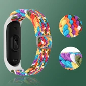 Xiaomi Mi Band 7 Ayarlanabilir Naylon Örgülü Elastik Saat Kayışı Gökkuşağı Renk - 5