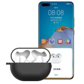 Huawei FreeBuds Pro Silikon Koruyucu Kılıf Beyaz Mandalsız - 3