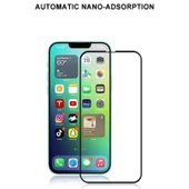 iPhone 14 Uyumlu Mocolo 9H Tam Yapışkanlı İpek Baskılı Temperli Cam Ekran Koruyucu Siyah - 2