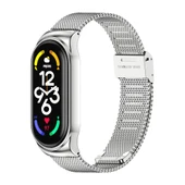 Xiaomi Mi Band 7 ve 7 NFC Uyumlu MIJOBS CS Milan Tokalı Metal Saat Kayışı Gri - 1