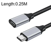 25cm USB C Erkek Kadın Şarj ve Veri Aktarım Uzatma Kablosu 10Gbps 100W - 1
