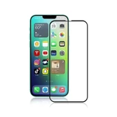 iPhone 14 Uyumlu Mocolo 9H Tam Yapışkanlı İpek Baskılı Temperli Cam Ekran Koruyucu Siyah - 1