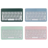 X4 Evrensel Yuvarlak Tuşlu Panel Sprey Renkli Bluetooth Klavye Mint Yeşili - 2